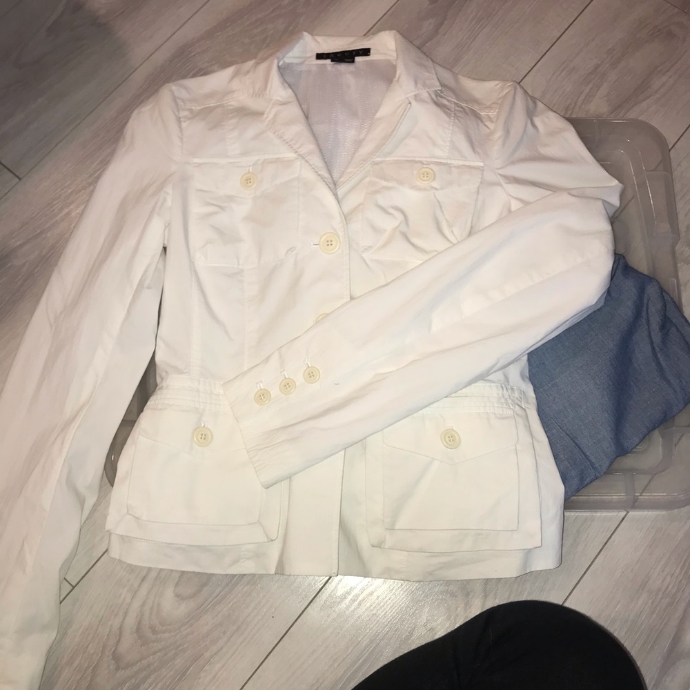 Theory brand white blazer  jacket